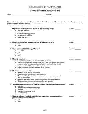 St David S Conscious Sedation Test Answers Doc