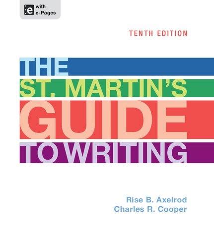 St Martins Guide To Writing 10th Edition PDF Book PDF