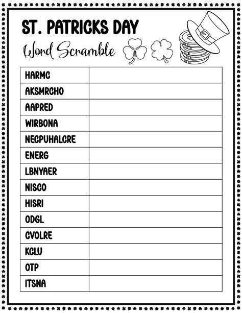 St Patrick's Day Activities Printables