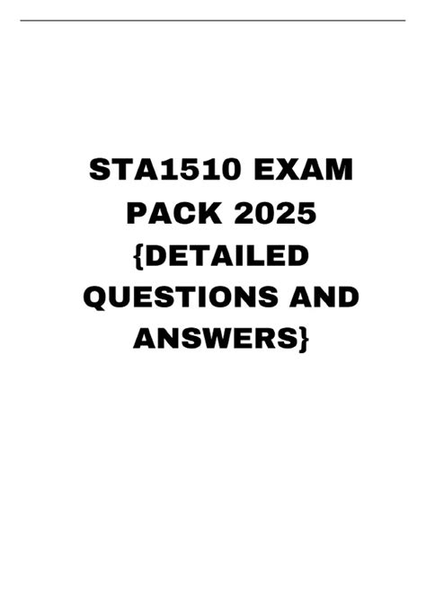 Sta1510 Exam Papers And Solutions PDF