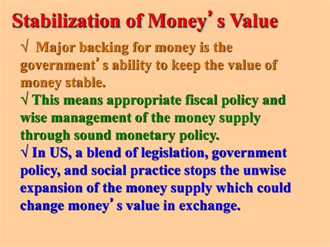 Stabilization of Currency Value: