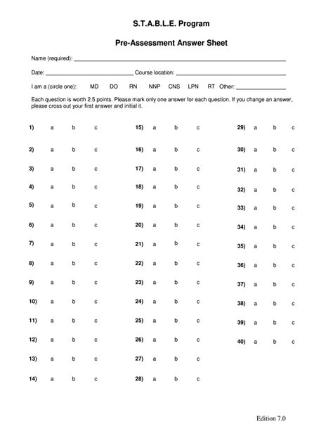 Stable Answer Key Reader