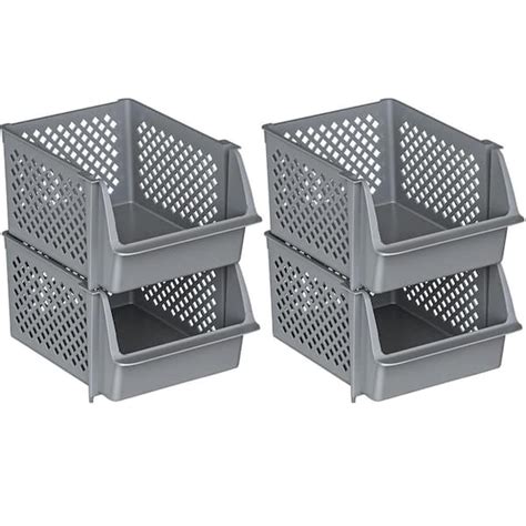 Stackable plastic bins