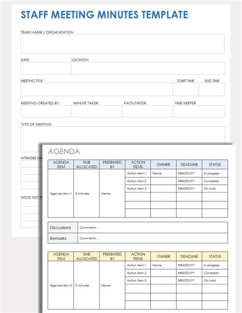 Staff Minutes Template