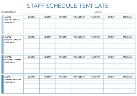 Staff Schedule Template