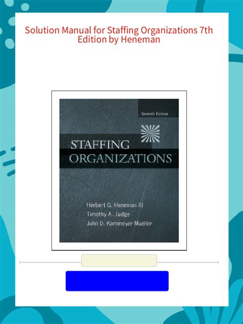 Staffing Organizations 7th Edition Pdf Ebook Reader