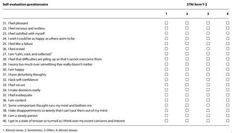 Stai T Questionnaire Ebook Reader