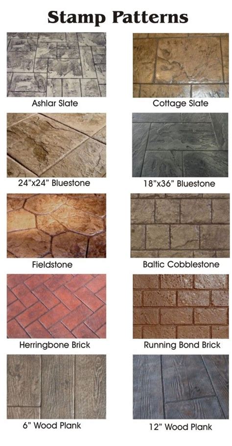 Stamped Concrete Color Chart