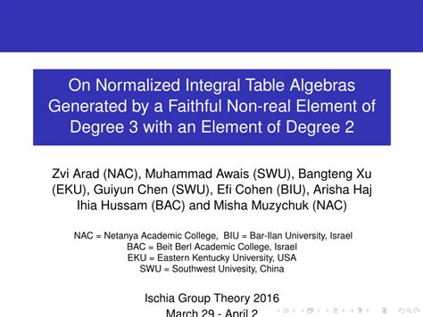 Standard Integral Table Algebras Generated by a Non-real Element of Small Degree Kindle Editon