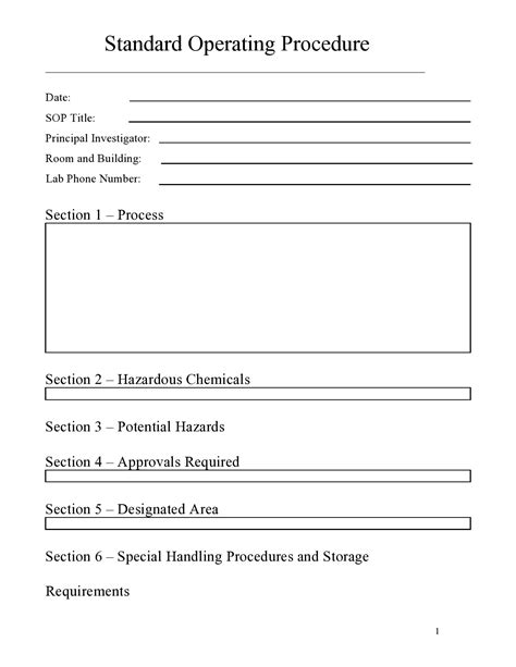 Standard Operating Procedure Template Word Free