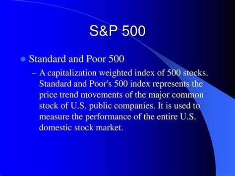 Standard Poor 500 Index: A Paradigm for Market Trends