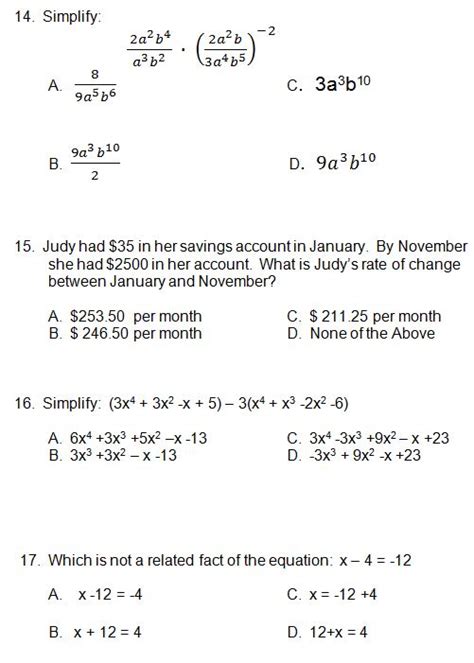 Standardized Test Practice 9 Answers Algebra 1 Doc