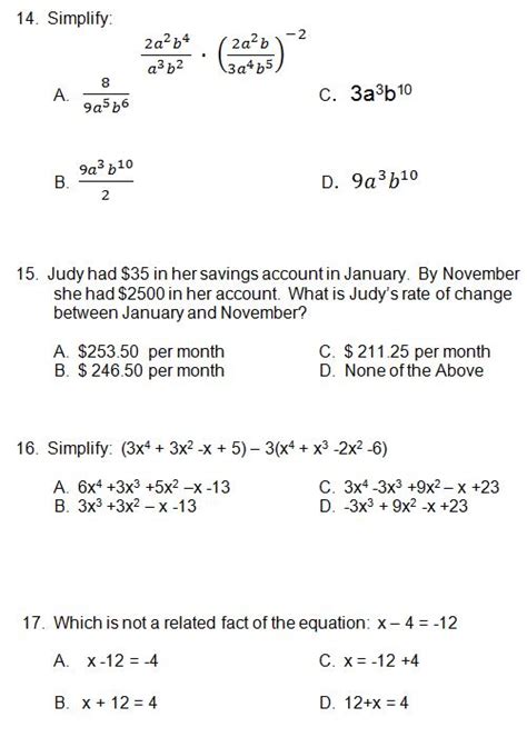 Standardized Test Practice 9 Answers Algebra 1 Doc