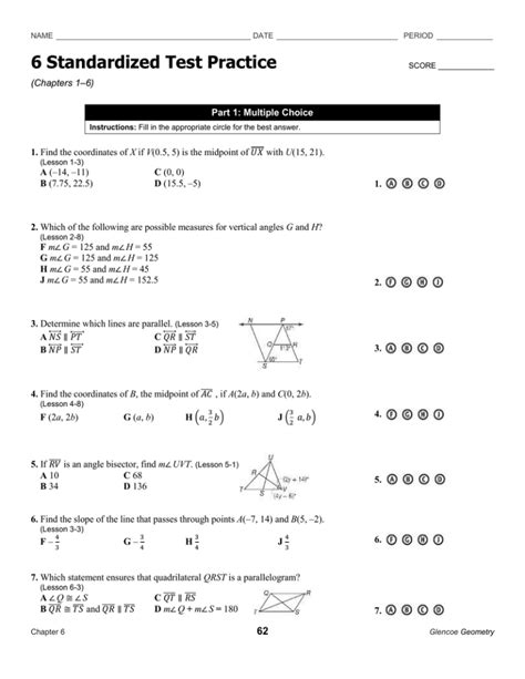 Standardized Test Prep Geometry Answers PDF