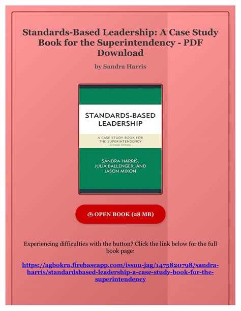 Standards-Based Leadership A Case Study Book for the Superintendency Epub