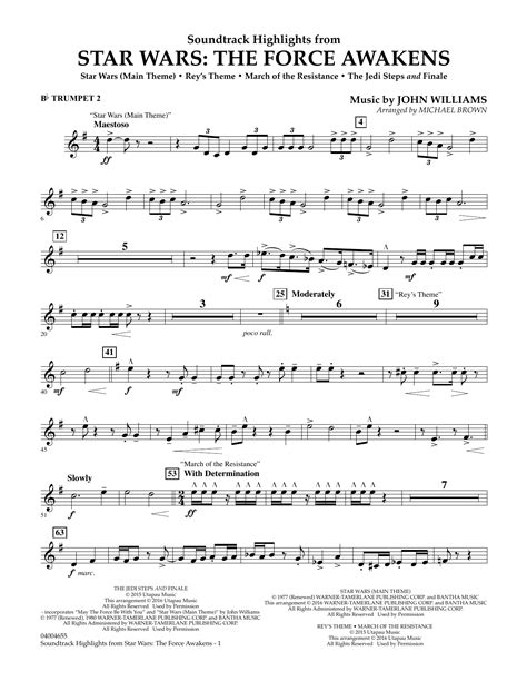 Star Wars The Force Awakens Trumpet Instrumental Play Along PDF