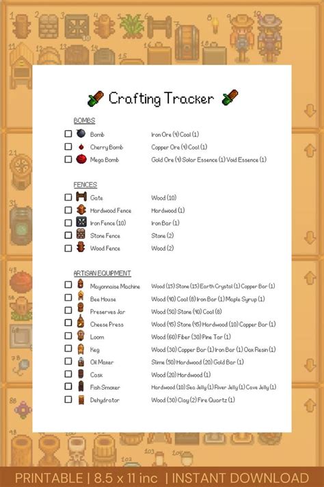 Stardew Crafting Checklist: A Comprehensive Guide to Crafting in the Valley