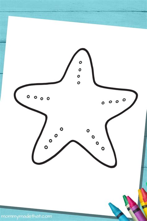 Starfish Coloring Template