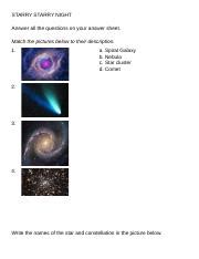 Starry Night Answer Guide Reader