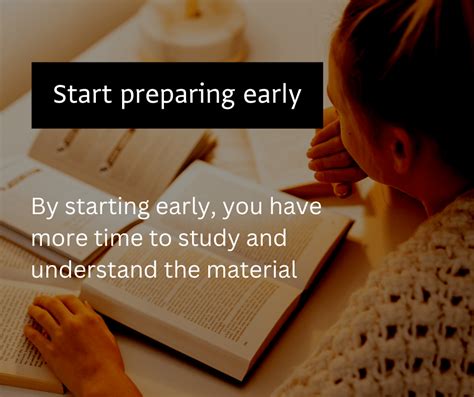 Start preparing early: