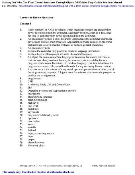 Starting Out With C 7th Edition Answers Epub