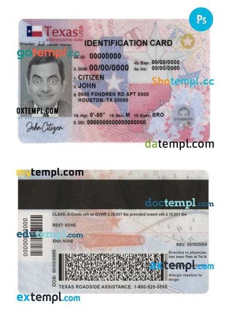 State Id Card Template