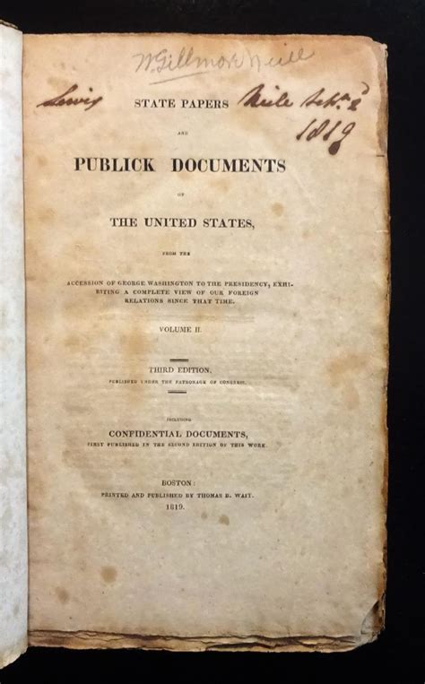 State Papers and Publick Documents of the United States Reader