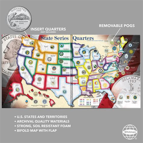 State Series Quarters Gray Collector's Map With Reader