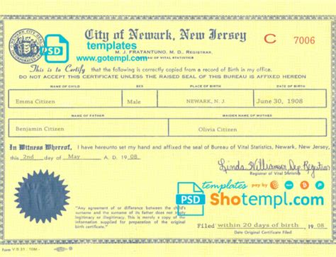 State of New Jersey Birth Certificate: A Guide to Everything You Need to Know