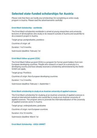 State-funded scholarships: