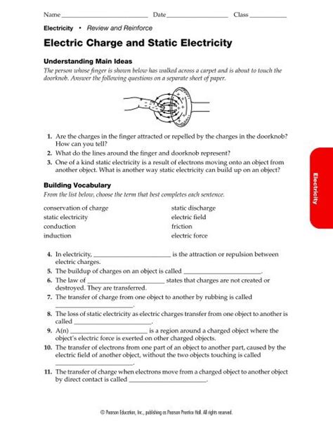 Static Electricity Charge Answer Sheet Doc