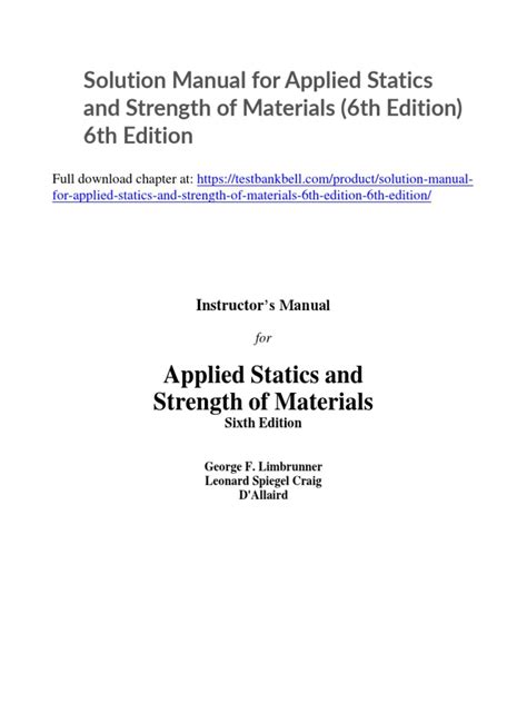 Statics And Strength Of Materials Solutions Manual Ebook Reader