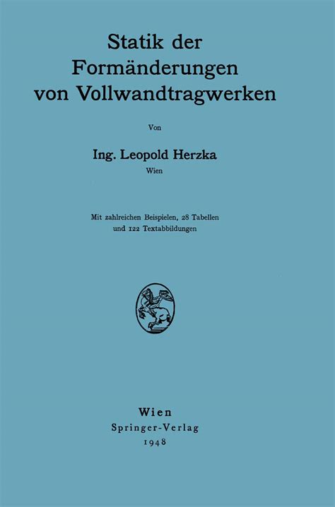 Statik Der Formnderungen Von Vollwandtragwerken Epub