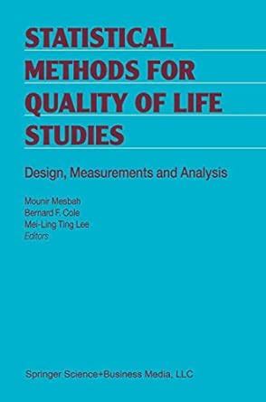 Statistical Methods for Quality of Life Studies Design Kindle Editon