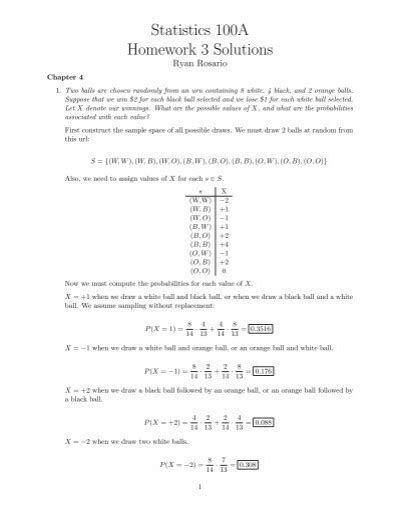 Statistics 100a Homework 3 Solutions Home Ucla Epub