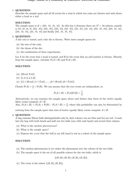 Statistics Exercises And Solutions Epub