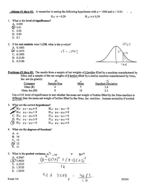 Statistics Practice Test And Answers Doc