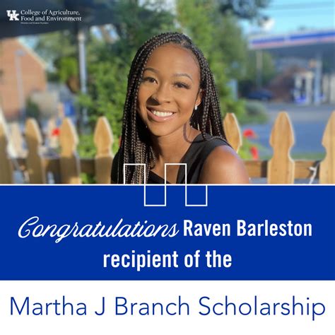 Statistics on the Impact of the Martha J. Branch Scholarship: