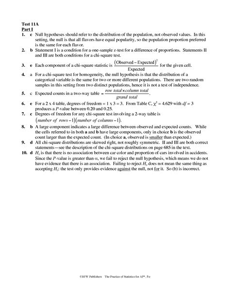 Stats Ch 11a Test Answers Bfw Doc