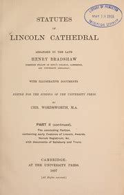 Statutes of Lincoln Cathedral The Complete Text of Liber Niger with Mr. Bradshaw's Memo Reader