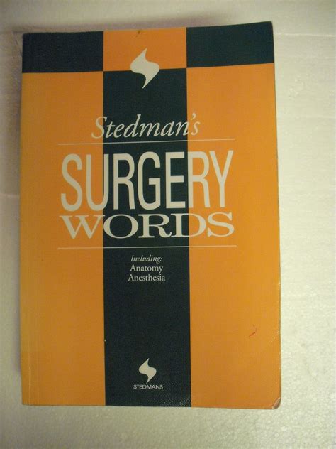 Stedmans Surgery Words (Stedmans Word Books) Ebook Epub