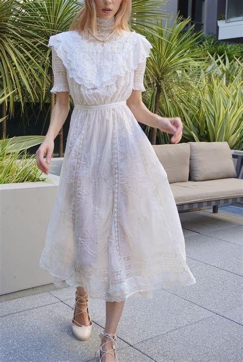 Step into Timeless Grace with the Ladies White Cotton Dress