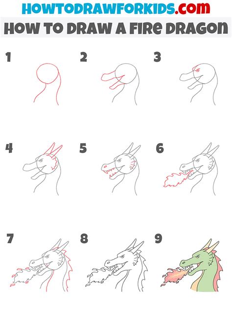 Step-by-Step Guide to Draw a Fire Dragon