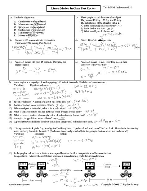 Stephen Murray Linear Motion 5 Answers Doc