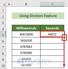 Steps for Converting Milliseconds to Seconds