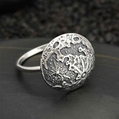 Sterling silver moon rings: