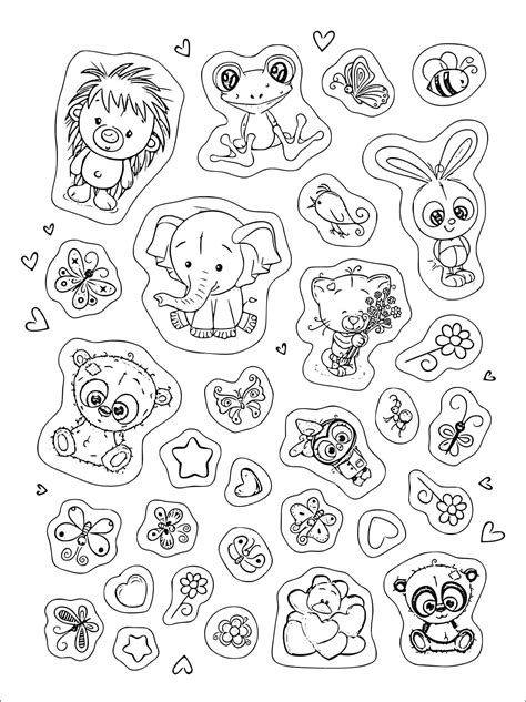 Sticker Copy Colouring PDF