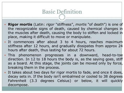 Stiff As A Board: A Comprehensive Exploration of Rigor Mortis