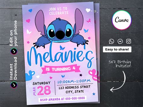 Stitch Invitation Template