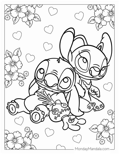 Stitch and Angel Coloring Page: Dive into an Enchanted Adventure